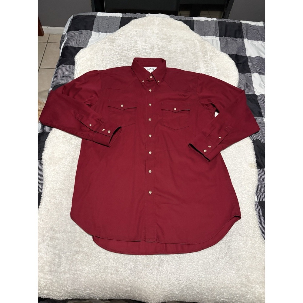 Schaefer Outfitter Western Button Down Work Shirt Red Men's XL Made In USA
